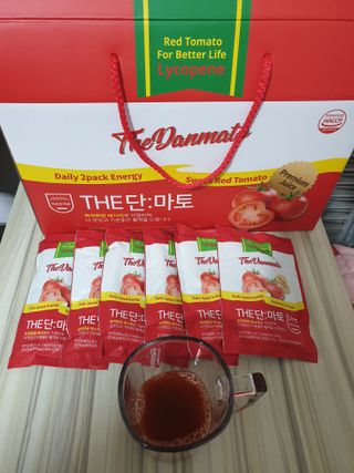 제이제이바이오 더단마토 프리미엄주스 100ml 30팩입 - 무설탕 스테비아 토마토즙 — 5점을 준 리뷰어가 2021년 12월 올린 사용 사진