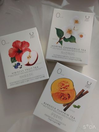딜라이트 프로젝트 블렌딩티 우엉호박티, 히비후르츠티, 쟈스민캐모티 — 5점을 준 리뷰어가 2021년 7월 올린 사용 사진