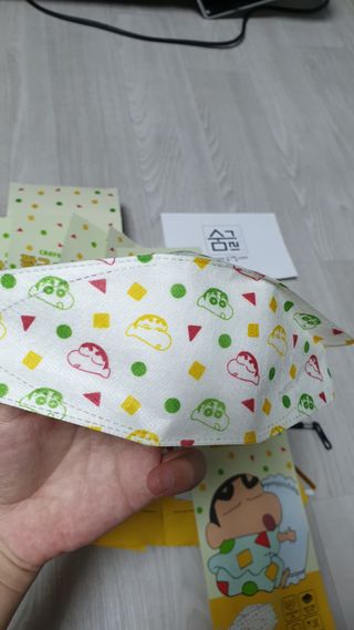 [숨그림] 3D 입체형, 짱구, 무직타이거, 빨강머리앤 우리아이 그리고 내가 쓰는 믿을수있는 케릭터 마스크 — 5점을 준 리뷰어가 2021년 9월 올린 사용 사진