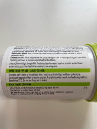 Swisse 스위스 고함량 밀크씨슬 35,000mg 60정 — 5점을 준 리뷰어가 2021년 11월 올린 사용 사진
