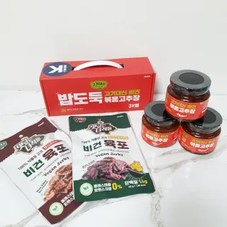 브랜드K 플래그십스토어 [브랜드K X 바이오믹스테크] 밥도둑 고기대신 비건 볶음 고추장 선물세트 + 맛있는 녀석들 비건육포 총 2봉 — 5점을 준 리뷰어가 2022년 1월 올린 사용 사진