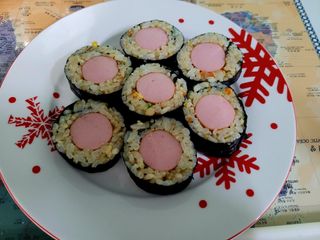 해풀잎 누구나 김밥*1ea [(혼합야채 35g *1ea,  김밥김 (5g, 5ea),  양념간장 (6g, 5ea), 참기름(5g, 2ea)] — 4점을 준 리뷰어가 2022년 7월 올린 사용 사진