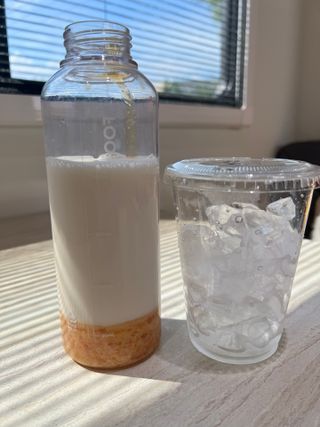 [복음자리] 바리스타 패키지 2종 랜덤발송 (딸기스무디 스틱+샤인머스캣에이드 or 망고스무디+자몽에이드) — 5점을 준 리뷰어가 2022년 7월 올린 사용 사진