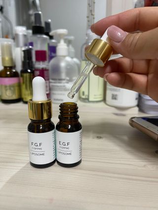 랑팡 EGF+FGF 10ppm 리포좀 앰플 원액 10ml — 5점을 준 리뷰어가 2021년 10월 올린 사용 사진