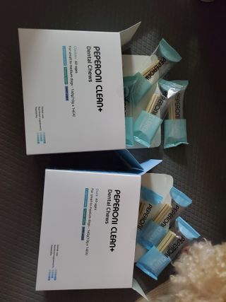 페페로니 2종 세트 클린플러스 덴탈껌 치킨+덕 — 5점을 준 리뷰어가 2021년 7월 올린 사용 사진