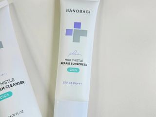바노바기 코스메틱 바노바기 밀크씨슬 리페어 시카 폼 클렌저 플러스 120ml + 선스크린 플러스 50ml — 5점을 준 리뷰어가 2023년 8월 올린 사용 사진