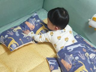 파르페 사파리 낮잠이불토퍼가방세트-네이비,엘로우 2컬러/데이지 낮잠이불토퍼가방세트 3종 중 택1 — 5점을 준 리뷰어가 2022년 1월 올린 사용 사진