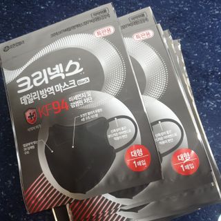 나무드 [유한킴벌리] 크리넥스 KF94 데일리 마스크 화이트 대형 블랙 10개 , 대형 화이트 10개 — 5점을 준 리뷰어가 2021년 10월 올린 사용 사진