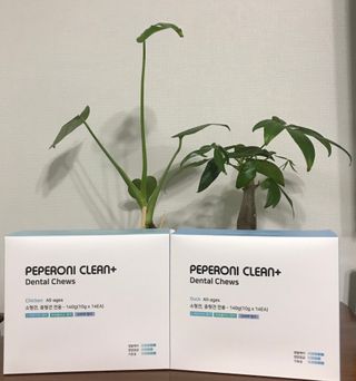 페페로니 2종 세트 클린플러스 덴탈껌 치킨+덕 — 4점을 준 리뷰어가 2021년 8월 올린 사용 사진