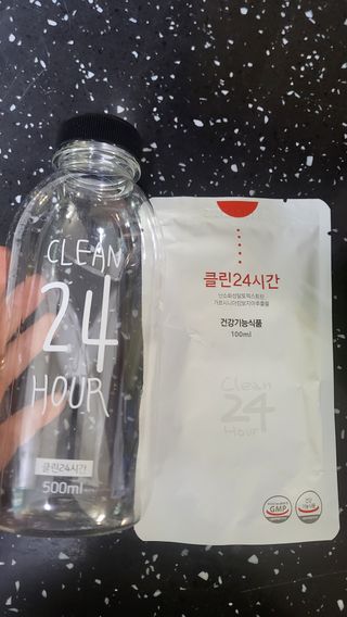 클린24시간 1BOX(5포) + 전용보틀(500ml) — 4.5점을 준 리뷰어가 2023년 2월 올린 사용 사진