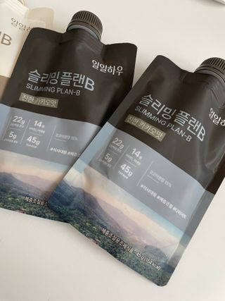 일일하우 슬리밍 플랜B 고소한 귀리맛, 진한 카카오맛 (체중조절식) — 4점을 준 리뷰어가 2023년 7월 올린 사용 사진