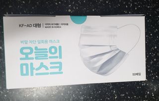 [심폐소생소] 오늘의마스크 KF-AD 비말차단 황사 여름용 마스크 — 5점을 준 리뷰어가 2021년 8월 올린 사용 사진