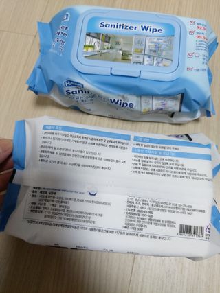 햅스 세균없는 주방 대형 2팩, HAPS sanitizer wipe — 5점을 준 리뷰어가 2022년 2월 올린 사용 사진