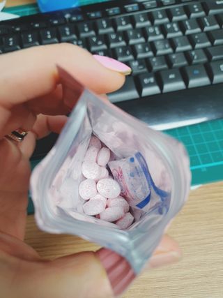 입 냄새 완화에 도움을 주는 에티켓 캔디 복숭아맛 앳캔디 — 5점을 준 리뷰어가 2021년 1월 올린 사용 사진