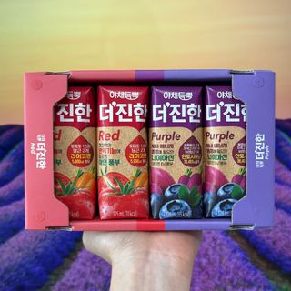 [롯데칠성] 야채듬뿍 더'진한 [롯데칠성] 야채는 이제 COLORFULL! 야채듬뿍  더 진한 레드 4개 +퍼플 4개 (총 8개) — 5점을 준 리뷰어가 2023년 6월 올린 사용 사진