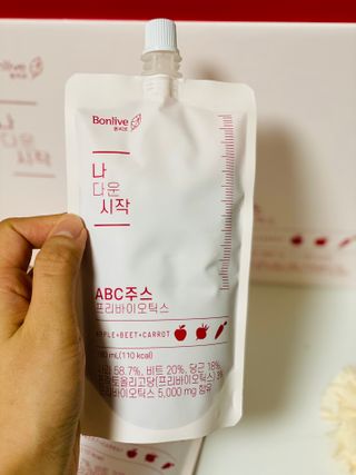 본리브 나 다운 시작 ABC주스 프리바이오틱스 — 5점을 준 리뷰어가 2021년 1월 올린 사용 사진