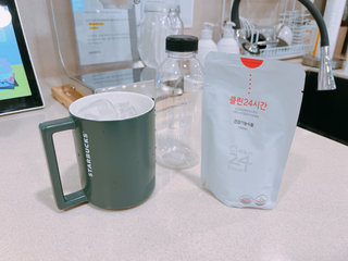 클린24시간 1BOX(5포) + 전용보틀(500ml) — 5점을 준 리뷰어가 2022년 7월 올린 사용 사진