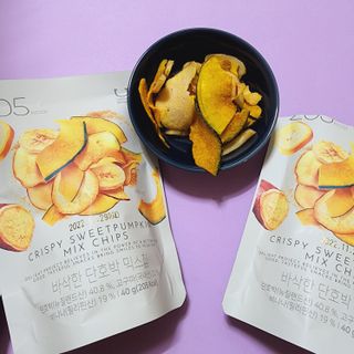 딜라이트 프로젝트 원물칩 2종 6ea(비트 믹스칩, 단호박 믹스칩) — 5점을 준 리뷰어가 2022년 4월 올린 사용 사진