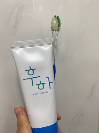[심폐소생소] 무불소 임산부 천연 치약 — 5점을 준 리뷰어가 2021년 9월 올린 사용 사진