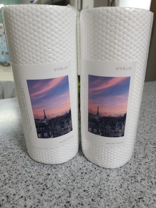 부직포나라 중금속유해물질ZERO 뜯어쓰는 주방 일회용수세미 60매 2매 — 5점을 준 리뷰어가 2022년 9월 올린 사용 사진