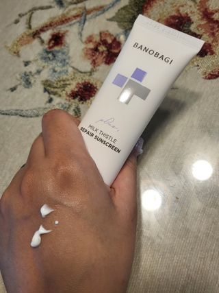 바노바기 코스메틱 바노바기 밀크씨슬 리페어 시카 선스크린 플러스 50ml — 5점을 준 리뷰어가 2023년 2월 올린 사용 사진