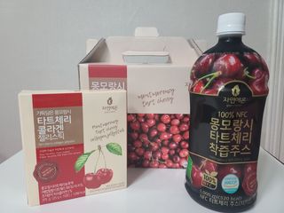 자연에온 몽모랑시 타트체리 3종 세트 구성 - 저분자콜라겐젤리, NFC 착즙주스 — 5점을 준 리뷰어가 2021년 7월 올린 사용 사진