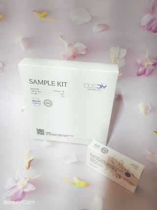 [유니자르] COSDIY  샘플 키트 + 엘라스틴 저분자 콜라겐 파우더 — 4점을 준 리뷰어가 2021년 11월 올린 사용 사진