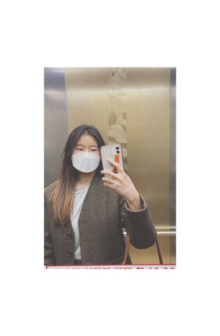 [심폐소생소] KF94 오늘의 마스크 대형 — 3.5점을 준 리뷰어가 2021년 10월 올린 사용 사진