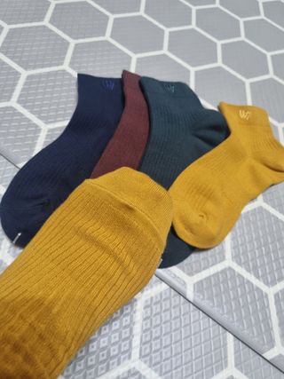 [사이즈가 있는 양말 필로이] 남/여 골지 발목 양말 4족 세트 남【S, M, L, XL】여【S, M, L】_컬러 랜덤 — 5점을 준 리뷰어가 2022년 6월 올린 사용 사진