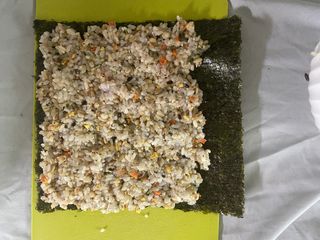 해풀잎 누구나 김밥*1ea [(혼합야채 35g *1ea,  김밥김 (5g, 5ea),  양념간장 (6g, 5ea), 참기름(5g, 2ea)] — 4점을 준 리뷰어가 2022년 7월 올린 사용 사진