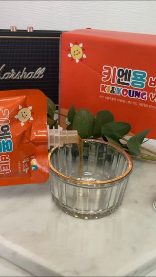 [몸엔용] 아이가 먹는 달콤 국산녹용 키엔용 비타  80ml x 10포 — 5점을 준 리뷰어가 2021년 7월 올린 사용 사진