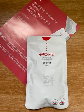 클린24시간 1BOX(5포) + 전용보틀(500ml) — 4.5점을 준 리뷰어가 2022년 10월 올린 사용 사진