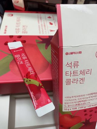 서울약사신협_석류 타트체리 콜라겐_10g x 30포 — 4점을 준 리뷰어가 2021년 7월 올린 사용 사진