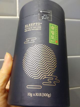 프리마인 자체 기업부설 연구소에서 찾아낸 건강한 수면의 비밀.  슬립토 플러스 30포 — 5점을 준 리뷰어가 2021년 12월 올린 사용 사진