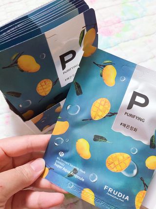 [후르디아] 골라쓰는 비건마스크팩 2종 -백년초 / 망고 — 5점을 준 리뷰어가 2021년 9월 올린 사용 사진