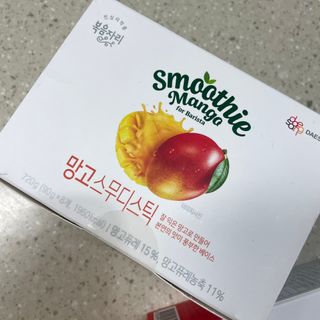 [복음자리] 바리스타 패키지 2종 랜덤발송 (딸기스무디 스틱+샤인머스캣에이드 or 망고스무디+자몽에이드) — 5점을 준 리뷰어가 2022년 7월 올린 사용 사진