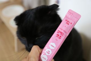 페페로니 잘 먹는 캣츄 - 알래스카 연어 24개입 — 5점을 준 리뷰어가 2021년 8월 올린 사용 사진