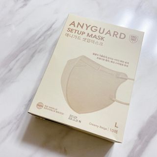 애니가드 셋업마스크 4컬러 각 10매입 [크리미베이지, 캐시미어로즈, 초콜렛브라운, 미드나잇네이비] — 3점을 준 리뷰어가 2022년 2월 올린 사용 사진