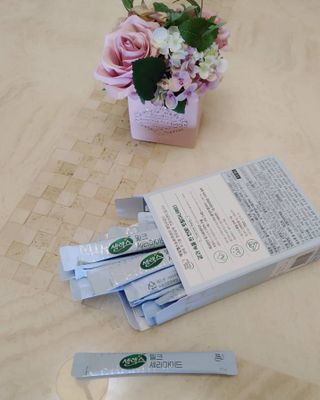 셀렉스스포츠 셀렉스 밀크세라마이드 저분자피쉬콜라겐 28포 X 1박스 — 5점을 준 리뷰어가 2021년 7월 올린 사용 사진
