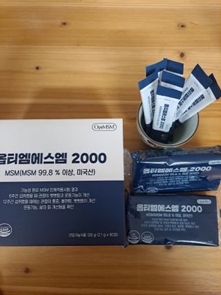 바른비타민 옵티엠에스엠2000 1박스 60포 관절 연골 복합건강기능식품 — 4점을 준 리뷰어가 2021년 7월 올린 사용 사진