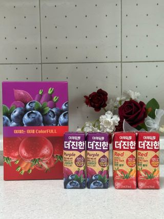 [롯데칠성] 야채듬뿍 더'진한 [롯데칠성] 야채는 이제 COLORFULL! 야채듬뿍  더 진한 레드 4개 +퍼플 4개 (총 8개) — 5점을 준 리뷰어가 2023년 6월 올린 사용 사진