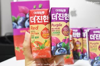 [롯데칠성] 야채듬뿍 더'진한 [롯데칠성] 야채는 이제 COLORFULL! 야채듬뿍  더 진한 레드 4개 +퍼플 4개 (총 8개) — 4점을 준 리뷰어가 2023년 6월 올린 사용 사진