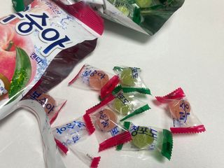 청포도캔디 복숭아캔디 — 5점을 준 리뷰어가 2022년 11월 올린 사용 사진