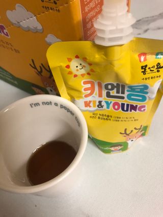 [몸엔용] 어린이, 초등학생의 영양간식 달콤 국산녹용 키엔용  80ml x 10포 — 5점을 준 리뷰어가 2021년 7월 올린 사용 사진