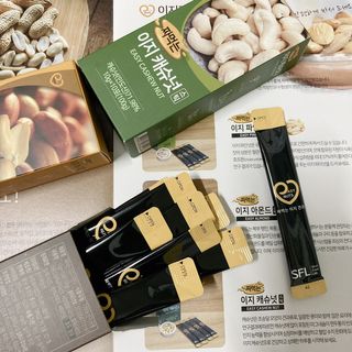 짜먹는 이지견과 짜먹는 이지아몬드, 짜먹는 이지허니피넛, 짜먹는 이지캐슈넛 각 10g X  10포 — 4점을 준 리뷰어가 2021년 1월 올린 사용 사진