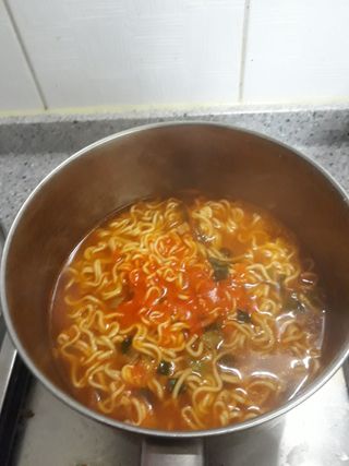 [풀무원] 자연은맛있다 정면, 백면, 홍면  세트 — 5점을 준 리뷰어가 2021년 4월 올린 사용 사진