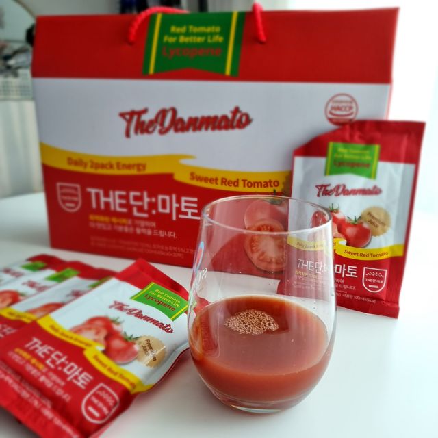 더단마토 프리미엄주스 100ml 30팩입 - 무설탕 스테비아 토마토즙 리뷰 사진