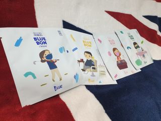 [블루 본 아이노우] 유아용 컬러마스크 40 PCS SET 2중 택 1 — 5점을 준 리뷰어가 2021년 5월 올린 사용 사진