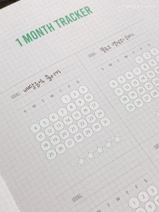 리훈 2023년 아이라이크 모눈 다이어리 미니달력 세트 — 5점을 준 리뷰어가 2022년 11월 올린 사용 사진