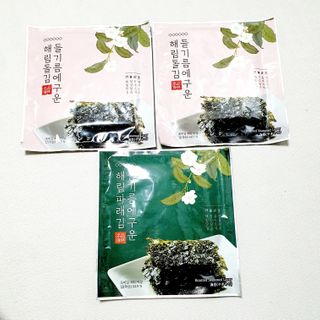 [해림맛김] 들기름에 구운 바삭바삭 김 4종 세트 + 1종 랜덤발송 총5개입 — 5점을 준 리뷰어가 2021년 2월 올린 사용 사진